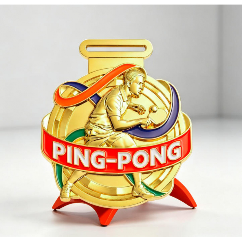 Table Tennis Logo Free - Medallas personalizadas de tenis de mesa