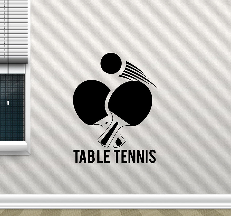 Table Tennis Dimension - Pegatina de pared de tenis de