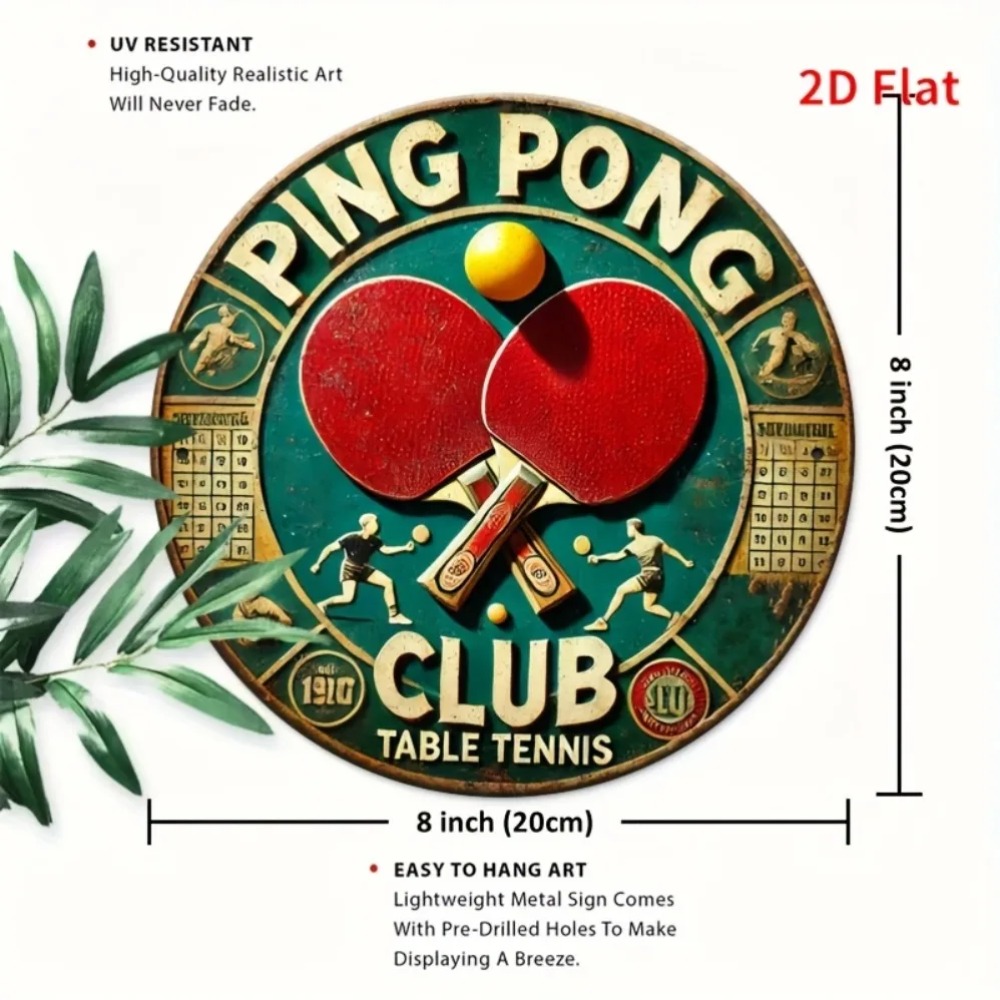 Letrero Metálico Redondo 2D Vi - Table Tennis Dimension reseña y precio